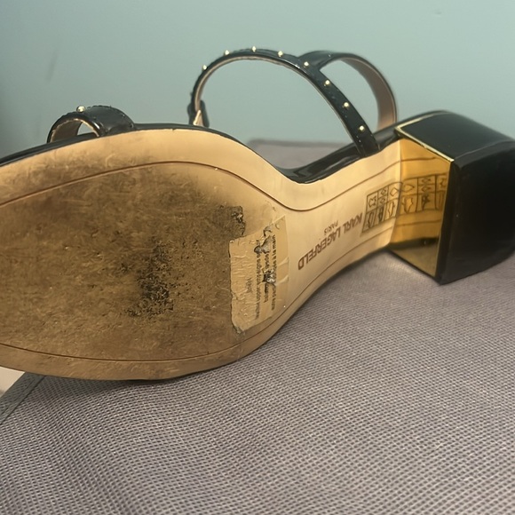 Karl Lagerfeld, Paris women’s block heels, strappy patent leather size 6M - Picture 11 of 16